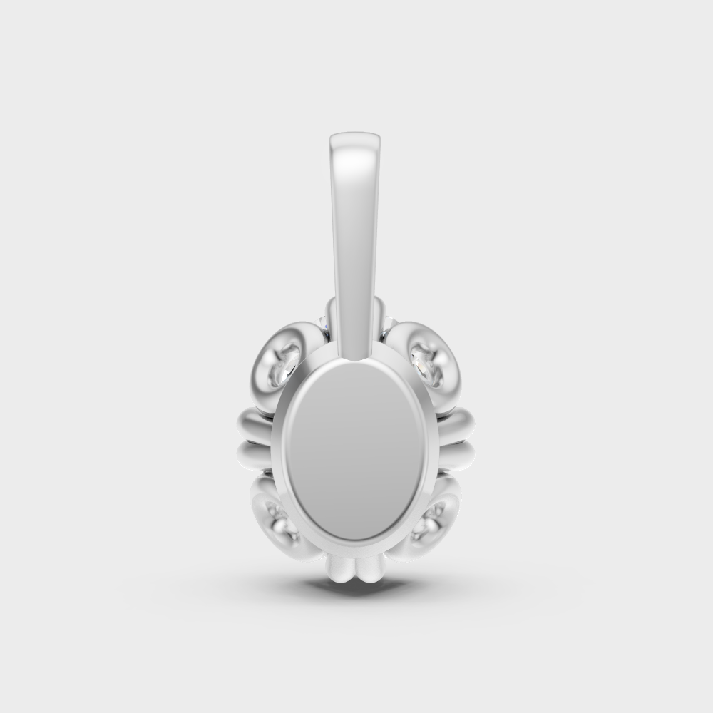 High-Polish 950 Platinum Oval Lab Diamond Pendant For Maximum Shine