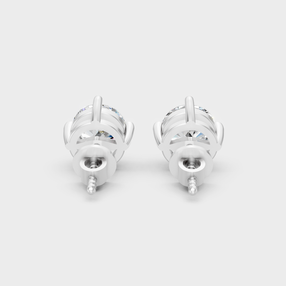 Luxury Lab-Grown Round Diamond Earrings Platinum
