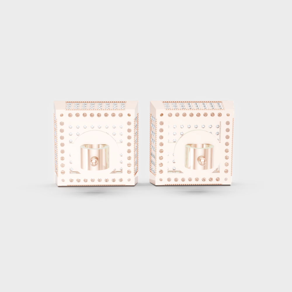 Designer Men’s Lab Grown Diamond Stud Earrings In Hallmark Gold