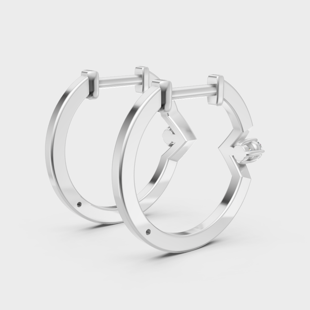 Ethical Lab Grown Diamond Hoop Earrings In White Gold Fine Jewelry