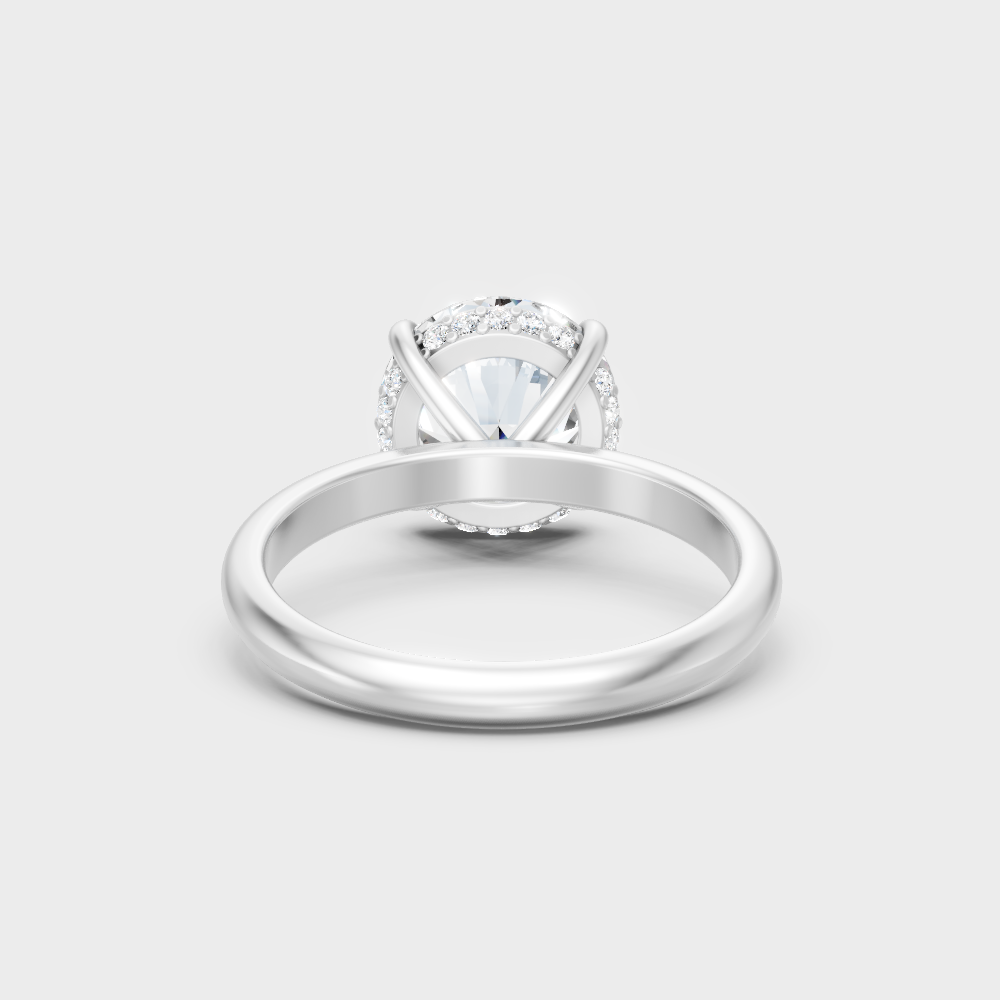 White Gold Round-Cut Lab Diamond Halo Ring For Sophisticated Sustainable Luxury