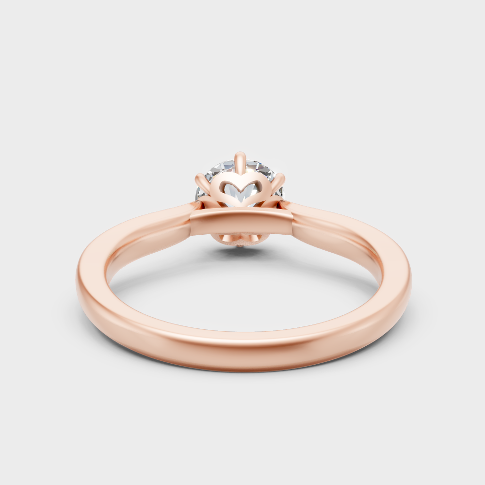 Blush Rose Gold Ring With Hallmarked Round Lab-Grown Diamond Detail