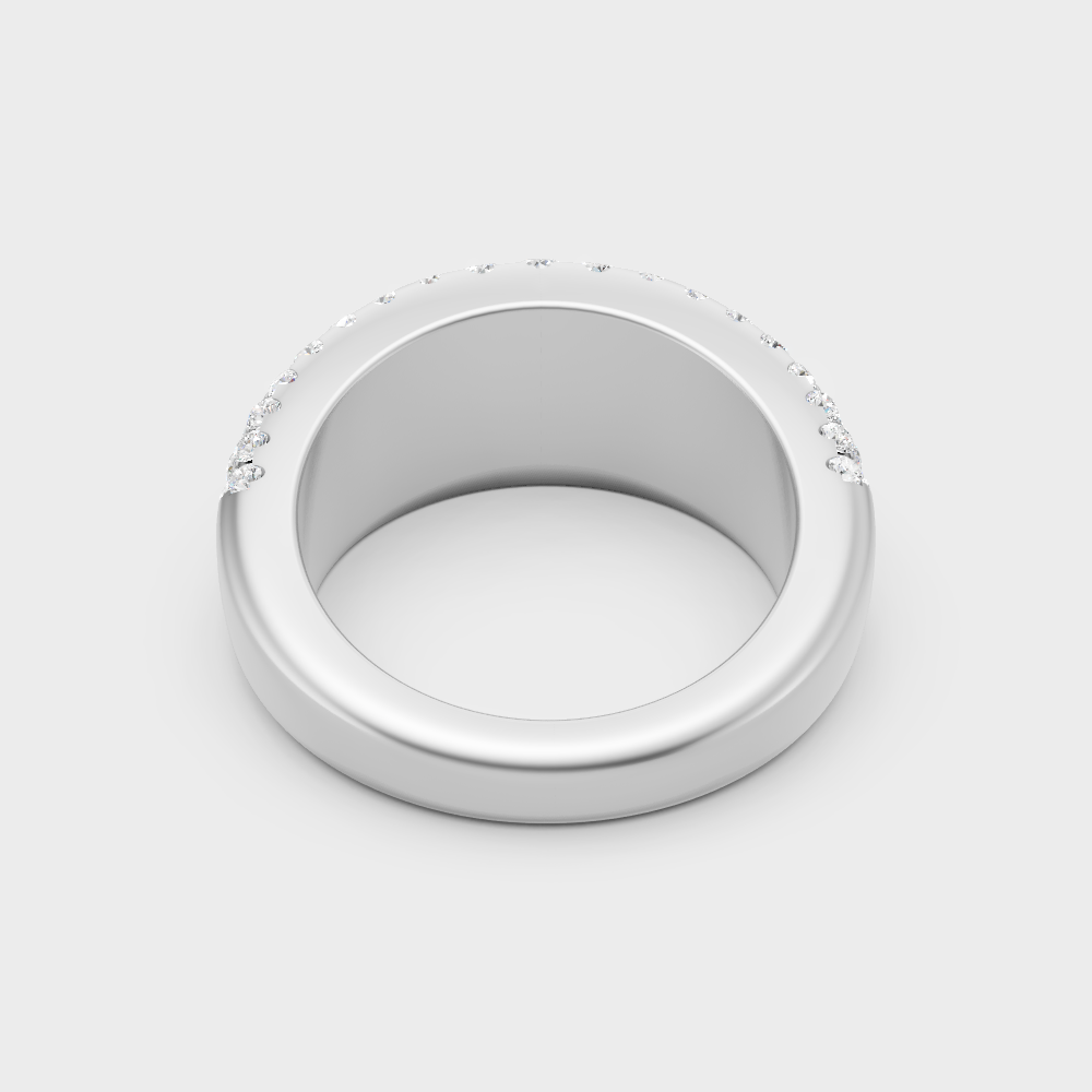 White Gold Round Lab-Grown Diamond Band With Hallmark Gold Quality
