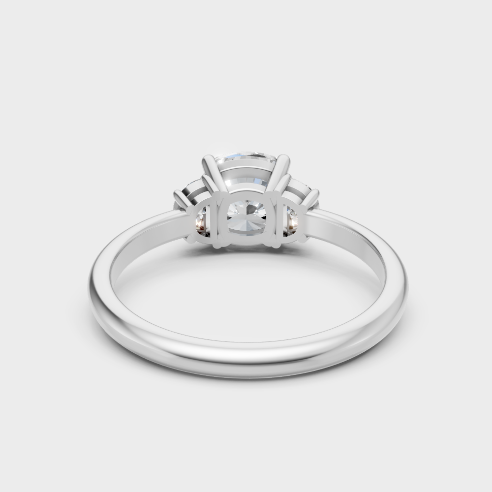 Premium White Gold Jewelry Showcasing A 1.64 Carat Round Three-Stone Setting