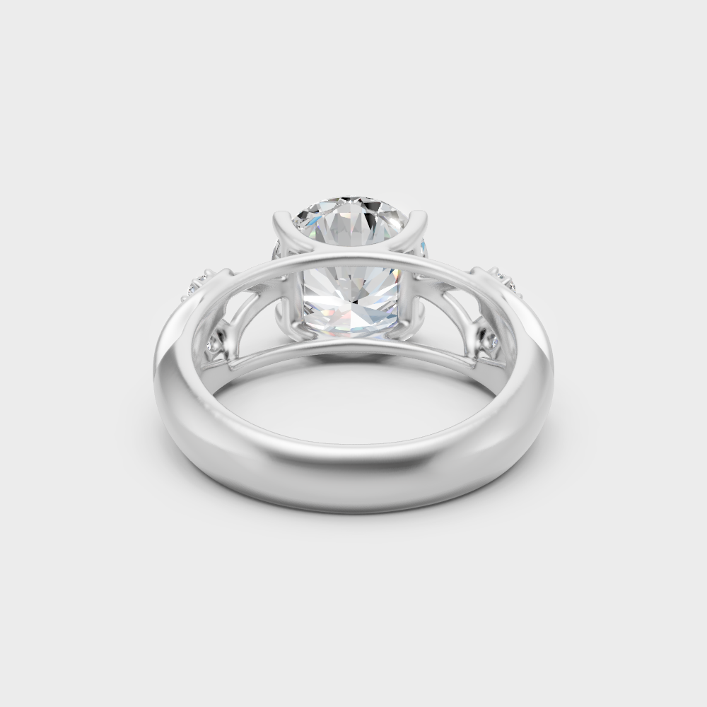 .
White Gold Round-Cut Lab Diamond Ring For Sophisticated Sustainable Luxury