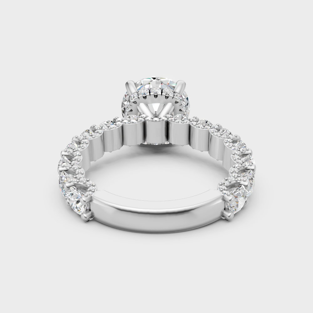 Luxury 950 platinum solitaire ring with a certified brilliant round lab diamond