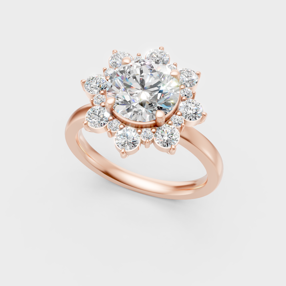 Rose Gold Round Lab-Grown Diamond Ring For Modern Ethical Luxury