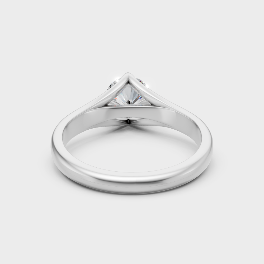 White Gold Round-Shaped Lab-Grown Diamond Ring Available In Sizes
