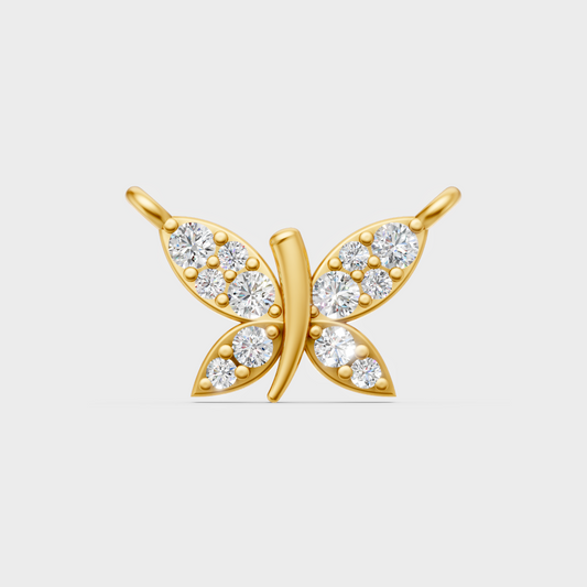Classic Yellow Gold Solitaire Charm Featuring A Round Lab Diamond