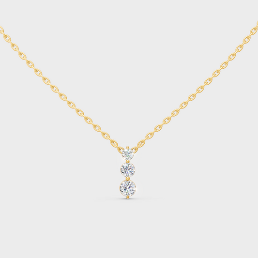 Gli Certified Round-Cut Lab-Grown Diamond Pendant In Yellow Gold