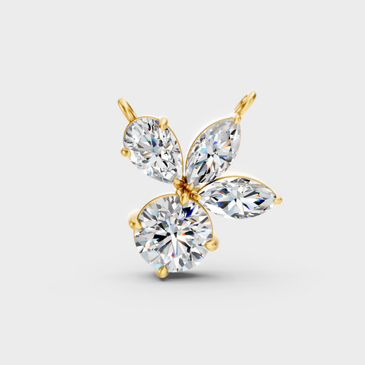 Yellow Gold Multi-Shape Diamond Pendant For A Bold And Ethical Style