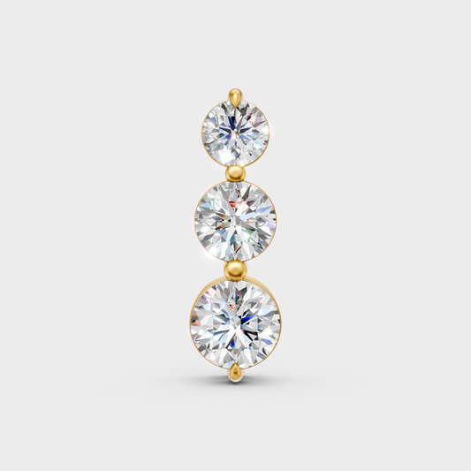 Classic Yellow Gold Diamond Charm Featuring A Round Lab Diamond