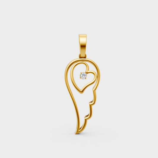 Sustainable Yellow Gold Pendant With Gli Certified Round-Cut Lab-Grown Diamonds