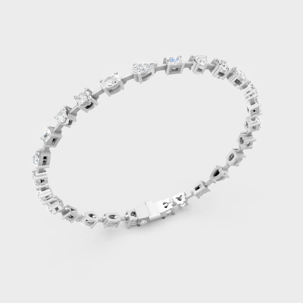 3.99 Ct Multi-Shape Diamond Tennis Bracelet in