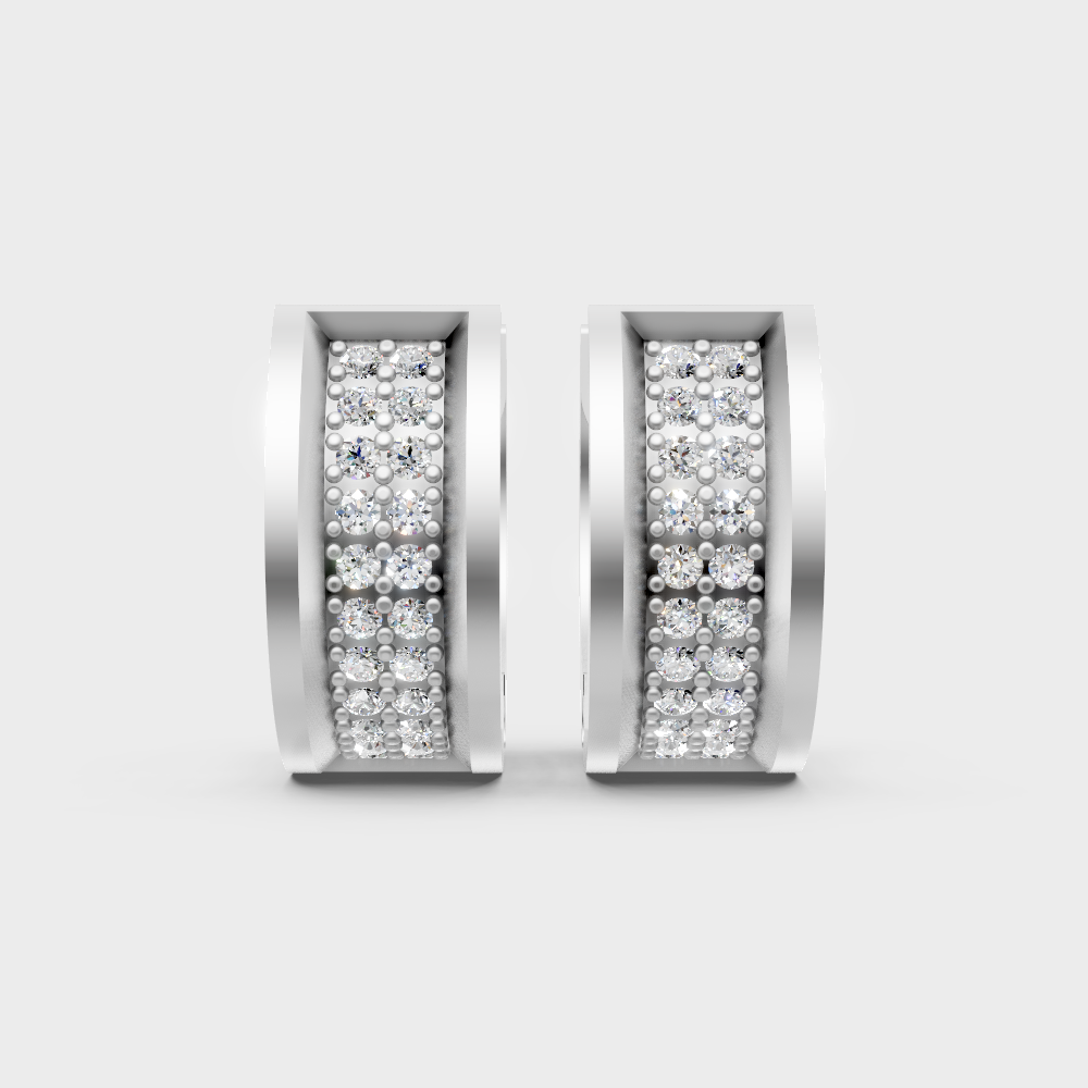 Premium Men’s Diamond Hoop Earrings In White Gold GLI Certified Sparkle