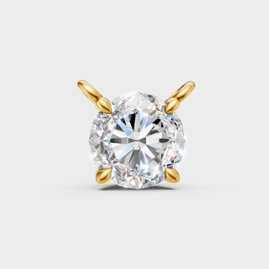 1 Carat Round Lab-Grown Diamond Pendant Yellow Gold 9K