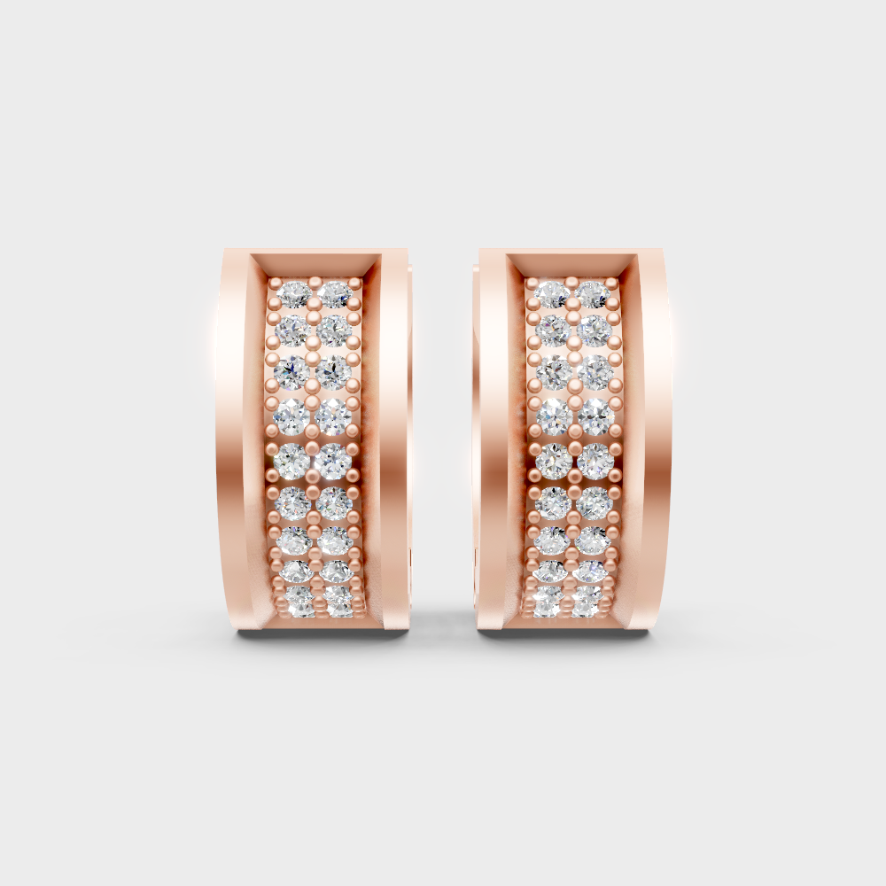 Brilliant Lab Created Diamond Men’s Hoop Earrings In Rose Gold Fine Jewelry