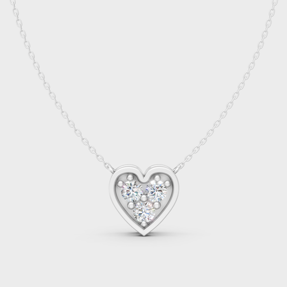 Minimalist Round Cut Lab-Grown Diamond Necklace In Premium Platinum