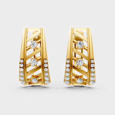 0.34 Ct GLI Certified Lab-Grown Round Diamond Hoop Earrings In Yellow Gold