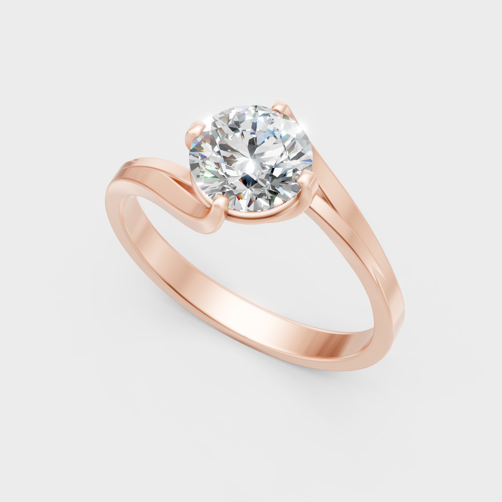 Rose Gold Round-Cut Lab-Grown Diamond Ring For Ethical Luxury
