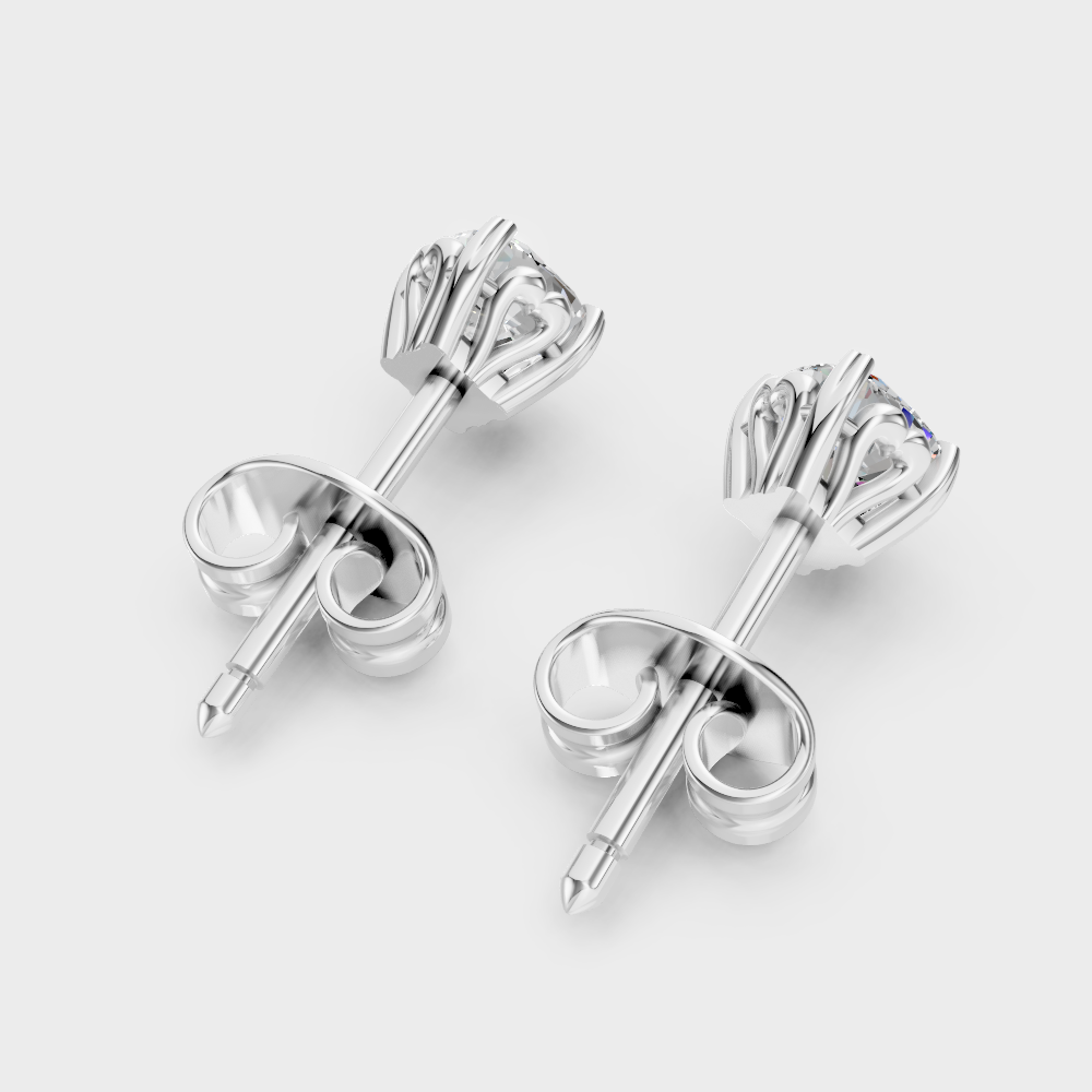 Ethical Luxury 4 Ct Lab Diamond Stud Earrings In Platinum