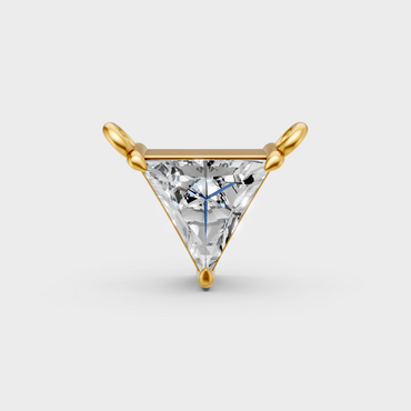 GLI Certified Triangle Cut Lab-Grown Diamond Pendant In Hallmark Yellow Gold