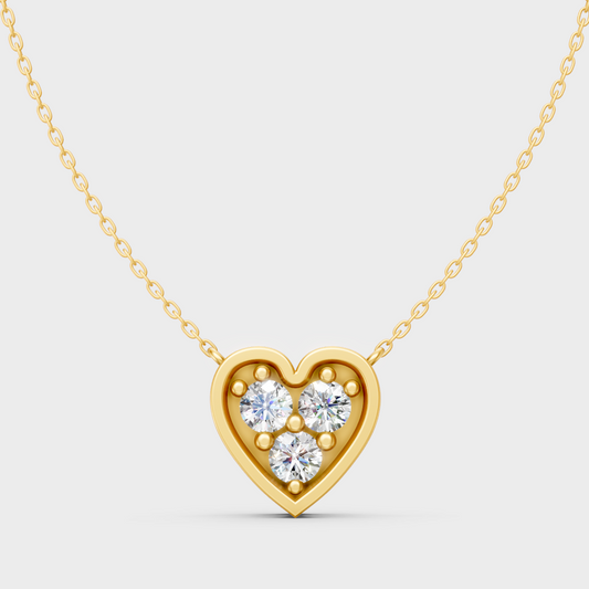 0.36 Ct Lab-Grown Round Cut Diamond Pendant In Yellow Gold