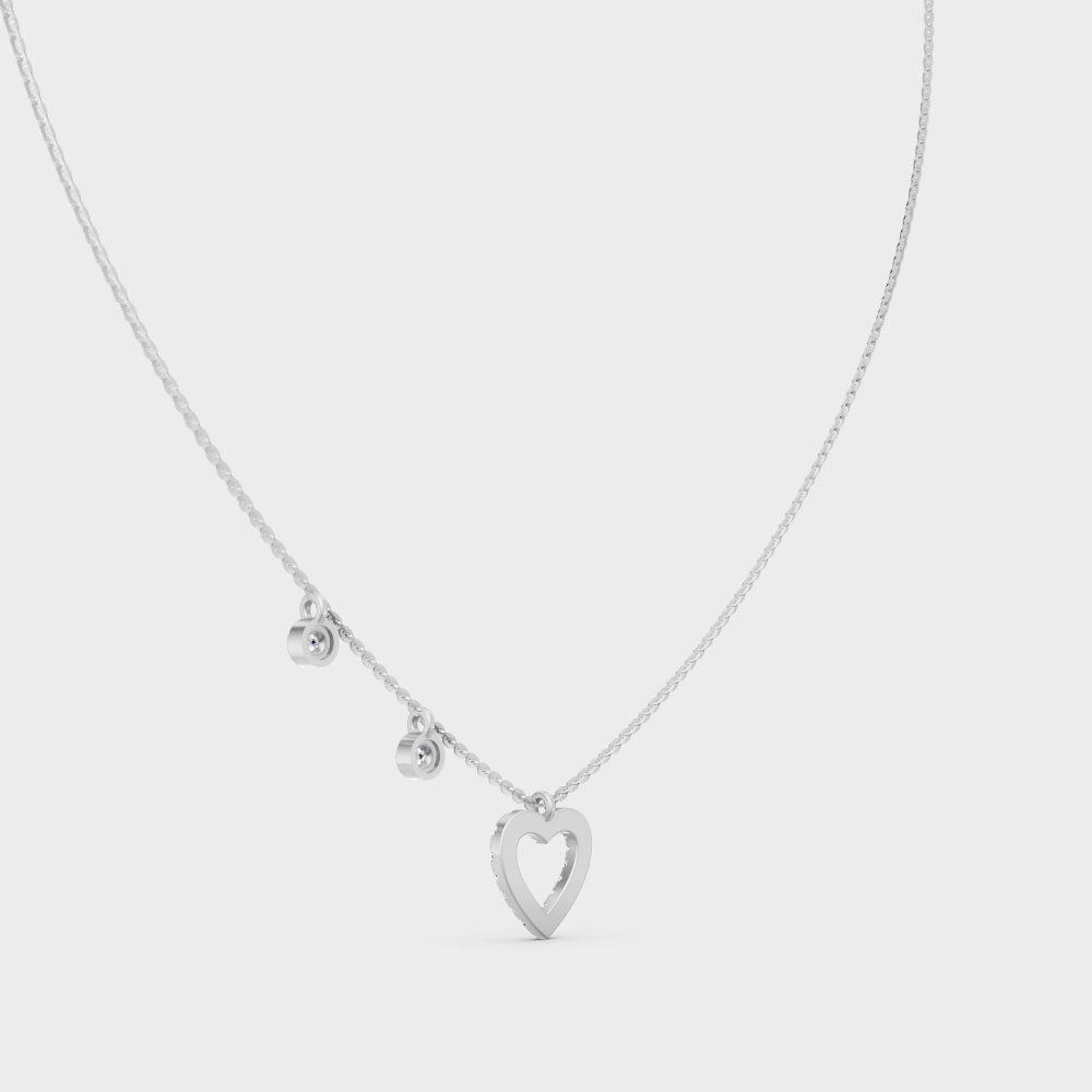 Sleek 18K White Gold Diamond Pendant Featuring A Gli Certified Round Lab Diamond