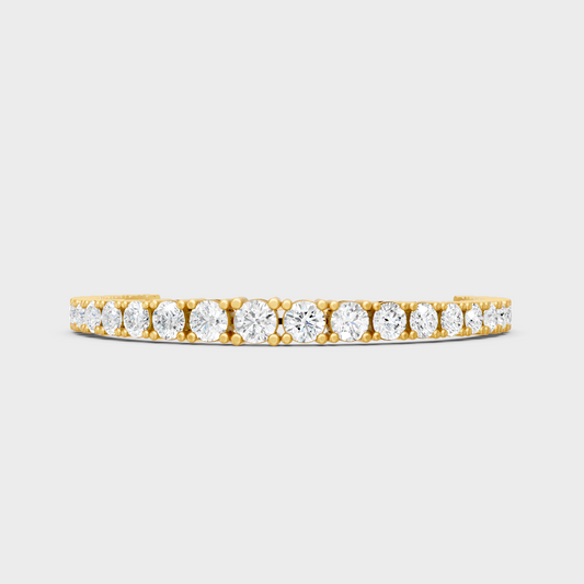 8 Ct Round Cut Lab-Grown Diamond Chain Bracelet Yellow Gold