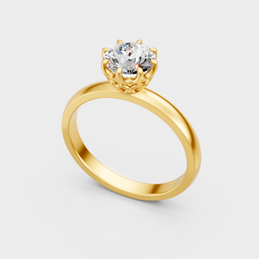 Luxury 1 Ct IGI Certified Lab Grown Diamond Ring In 18K Yellow Gold