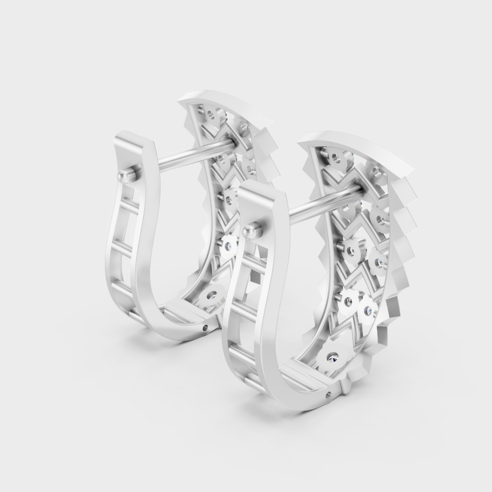 950 Platinum GLI Certified Lab-Grown Diamond Hoop Earrings