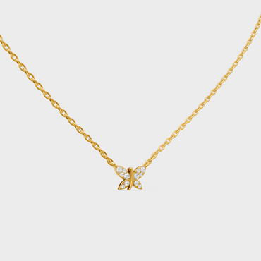 GLI Certified 0.24 Carat Round Diamond Necklace Yellow Gold