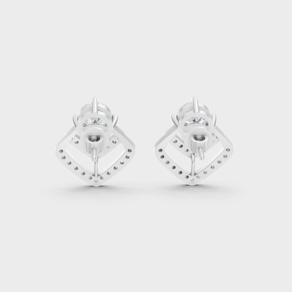 Luxury Lab-Grown Round Diamond Earrings Platinum