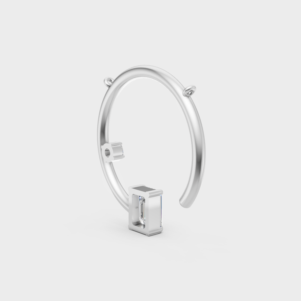GLI Certified Emerald And Round Cut Lab-Grown Diamond Pendant In Platinum