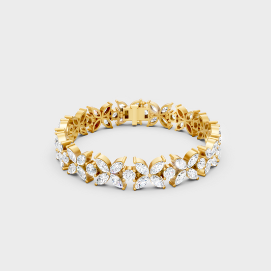 14.05 Ct Marquise & Round Lab-Grown Diamond Bracelet