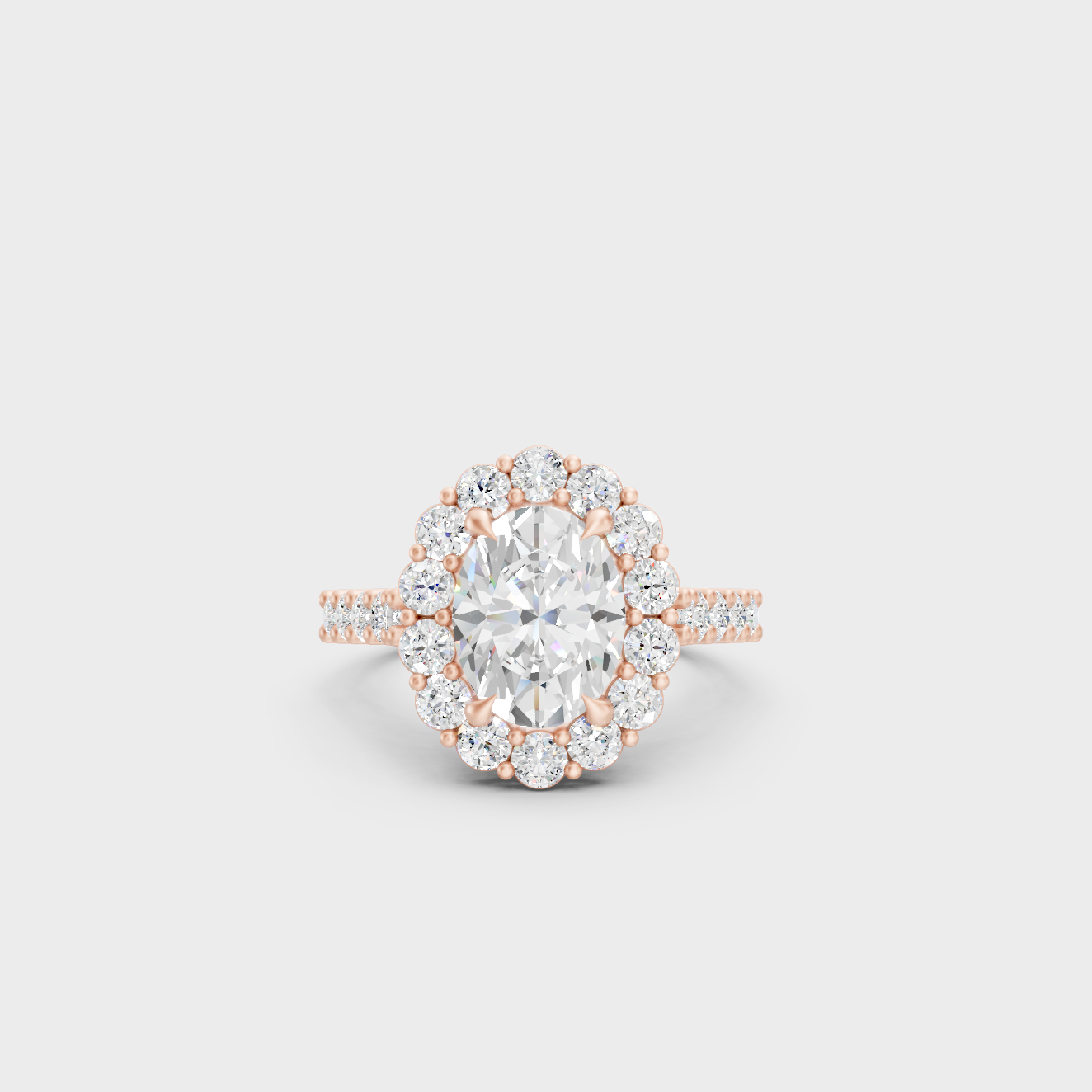 Rose Gold Oval Anniversary Ring Elegant Jewelry