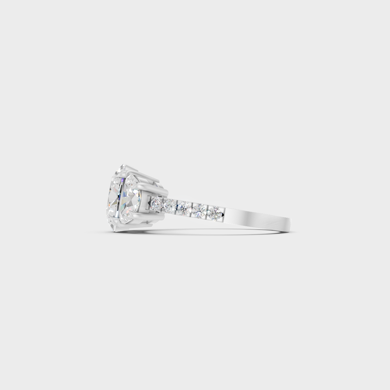 Premium Platinum Oval Diamond Engagement Ring Fine Jewelry