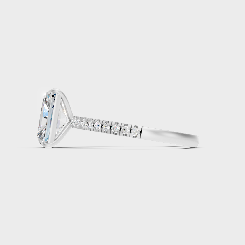 White Gold Certified Radiant Diamond Ring Elegant Design