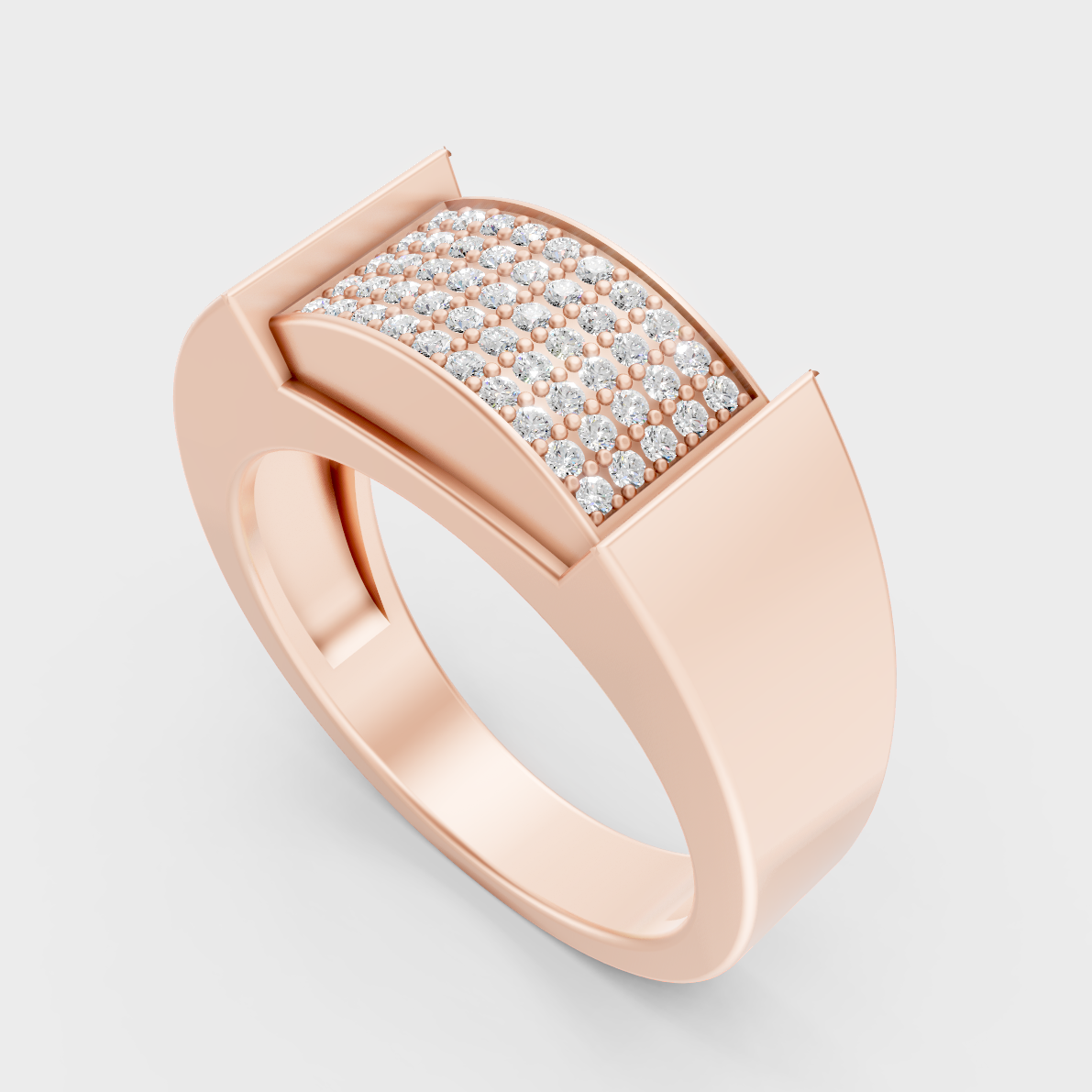 Sleek 14K Rose Gold Men’s Band Featuring A Certified 0.25Ct Round Lab Diamond