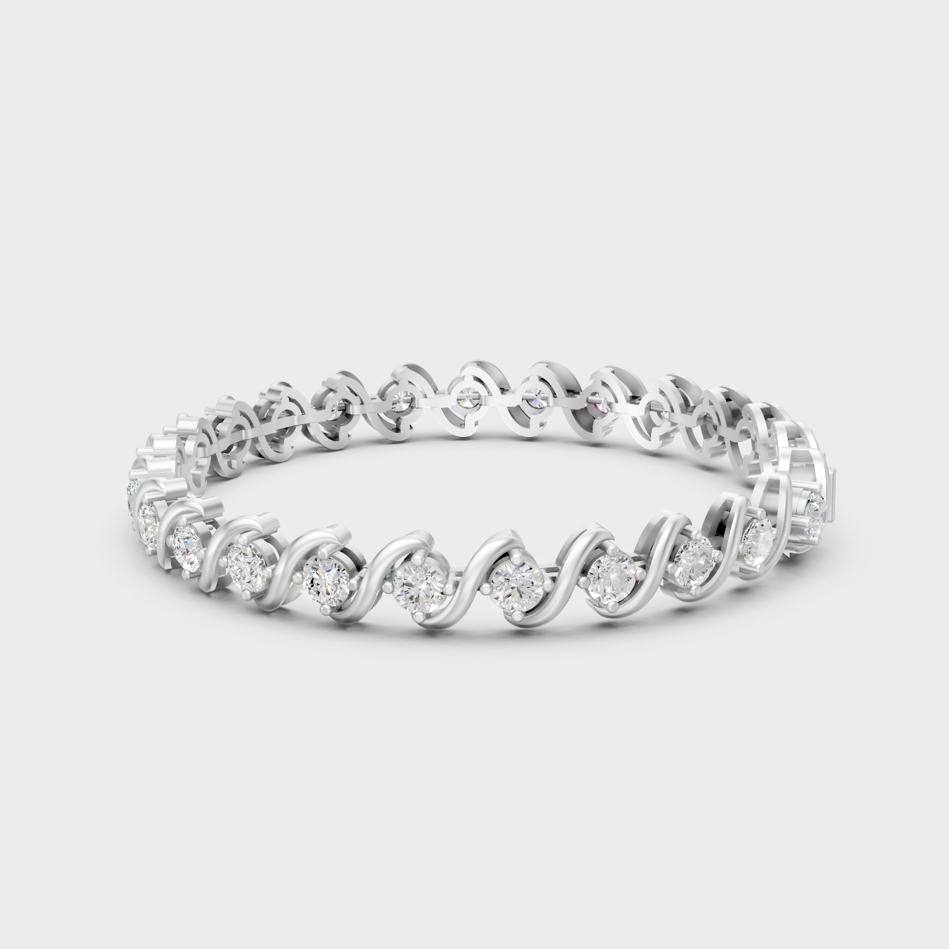 6.4 Ct Round Cut Certified Lab-Grown Diamond Tennis Bracelet White Gold