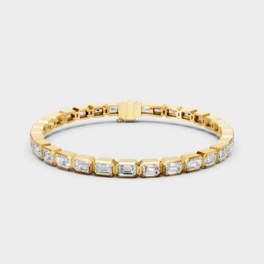 9.30 Ct Emerald Cut Lab-Grown Diamond Tennis Bracelet in