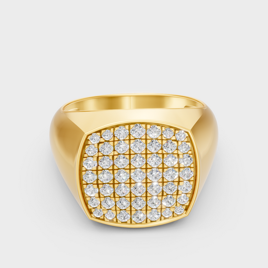 Certified 0.71 Carat Round-Cut Lab-Grown Diamond Men’s Ring In 18K Yellow Gold