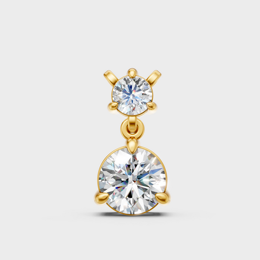 GLI Certified 0.61 Carat Round Diamond Pendant Yellow Gold
