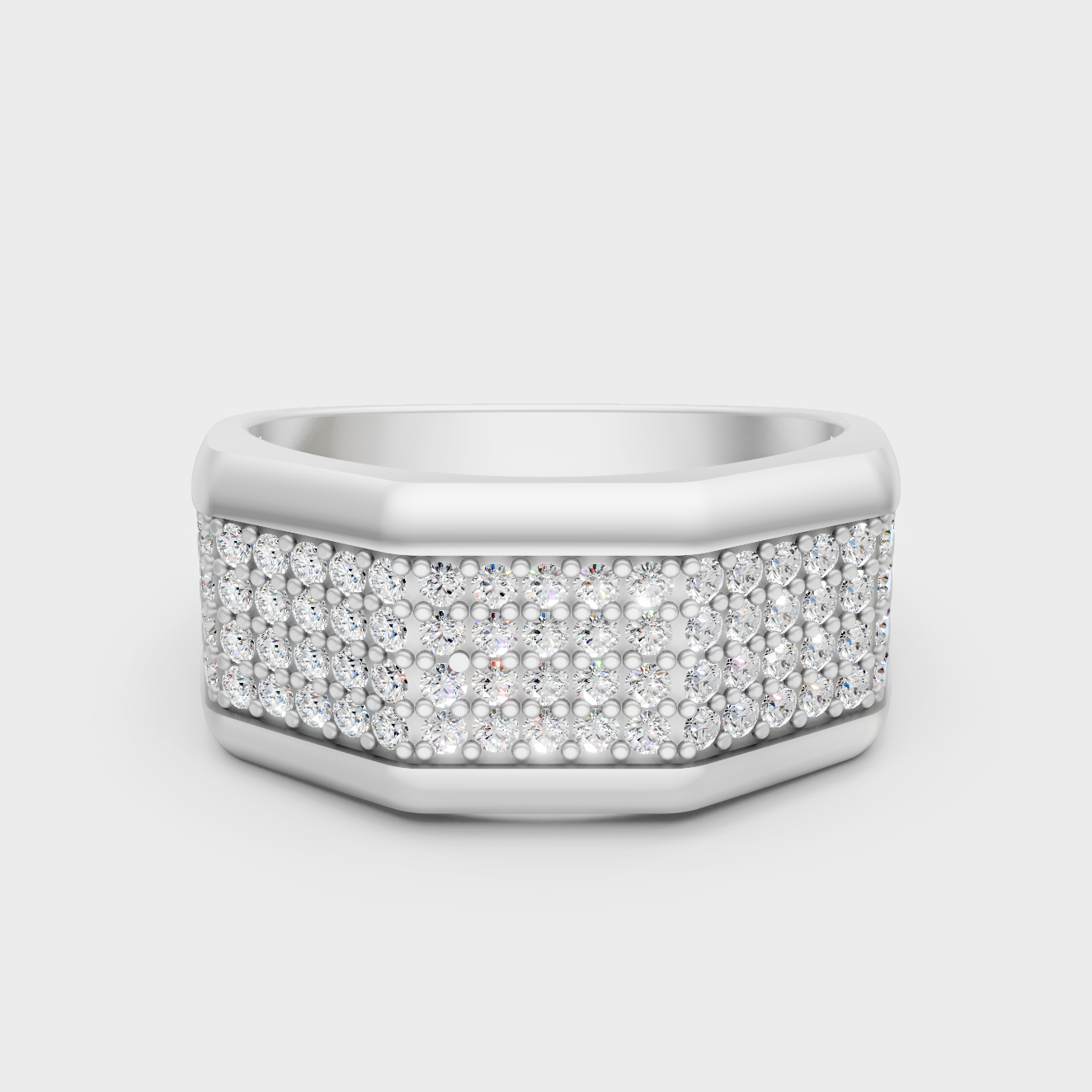 Certified 1.2 Carat Round-Cut Lab-Grown Diamond Men’s Ring In 14K White Gold