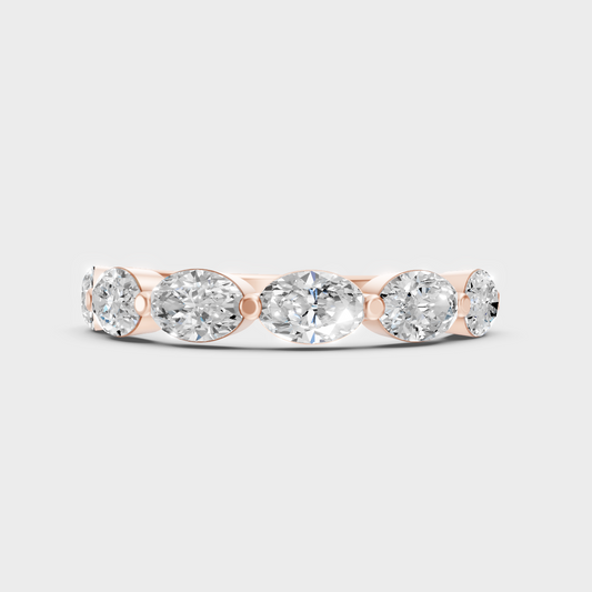 Romantic Rose Gold Engagement Ring With Oval Lab Diamond