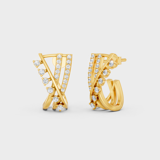 GLI Certified 0.38 Ct TW Round-Cut Lab-Grown Diamond Stud Earrings In 18K Yellow Gold