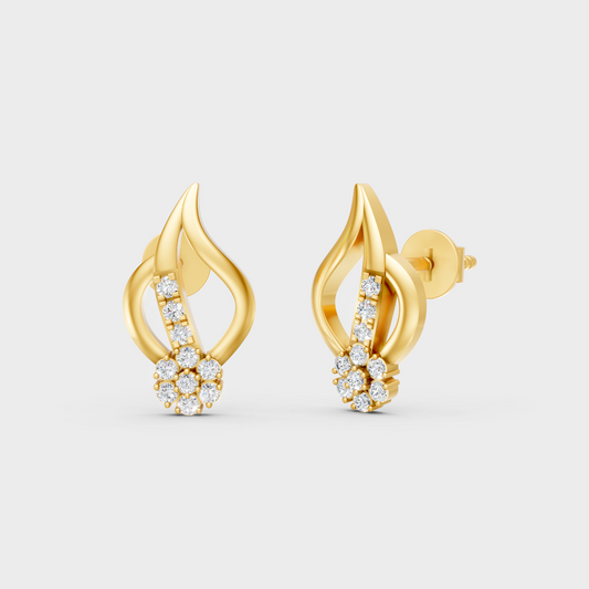 GLI Certified 0.20 Ct TW Round-Cut Lab-Grown Diamond Stud Earrings In 18K Yellow Gold