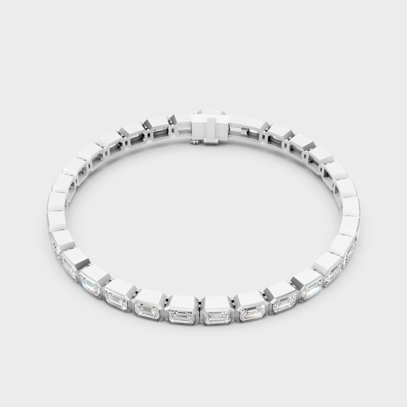 9.30 Ct Emerald Cut Lab-Grown Diamond Tennis Bracelet in