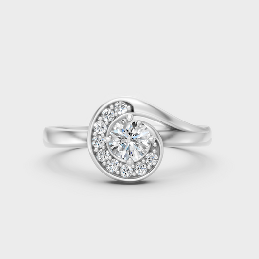 Premium 950 Platinum Round-Cut Lab-Grown Diamond Engagement Ring