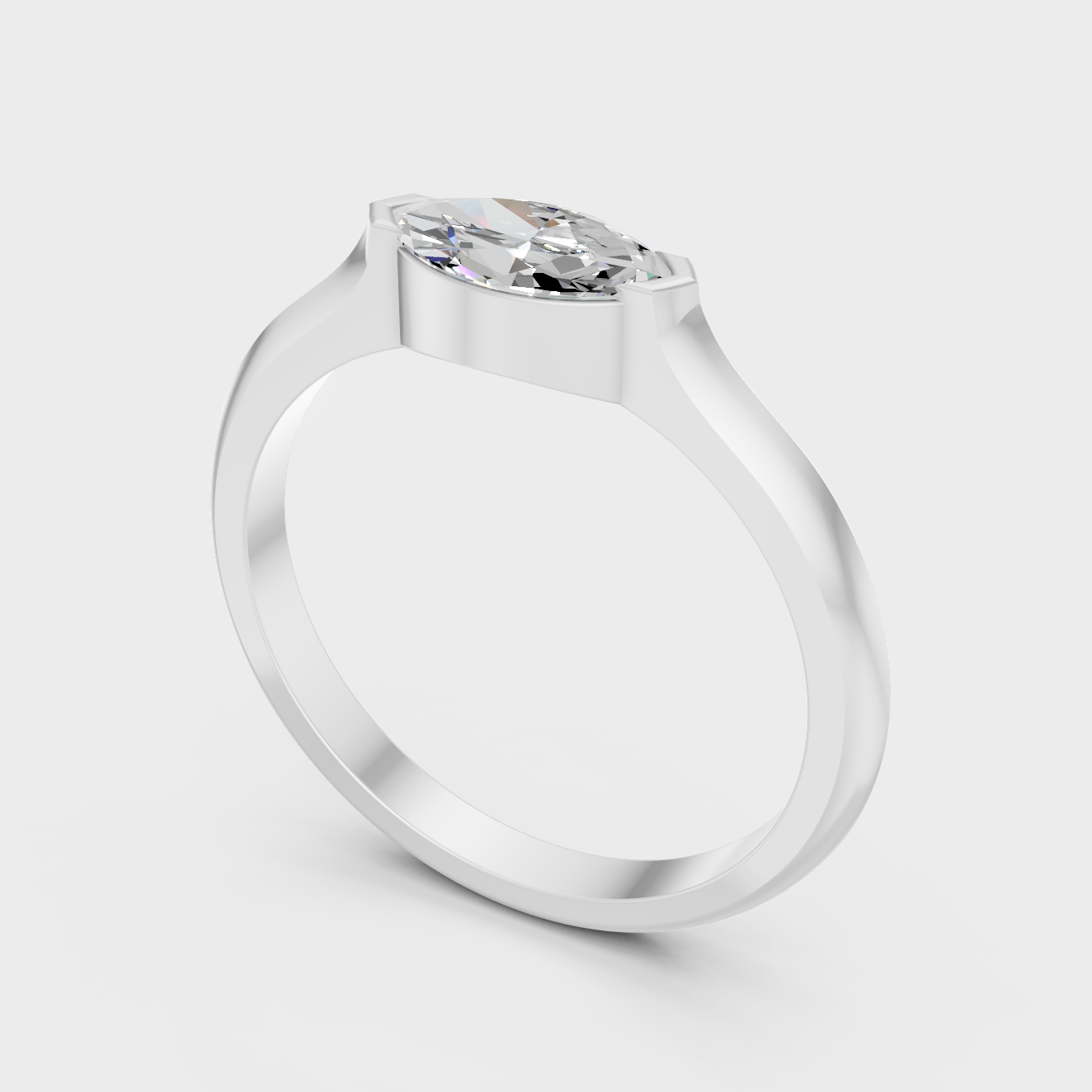 Platinum Fine Jewelry Marquise Diamond Ring For Women